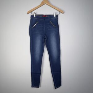 Jennifer Lopez JLO Womens Size 4L Mid Rise Stretch Pull On Jeggings Zip Pockets